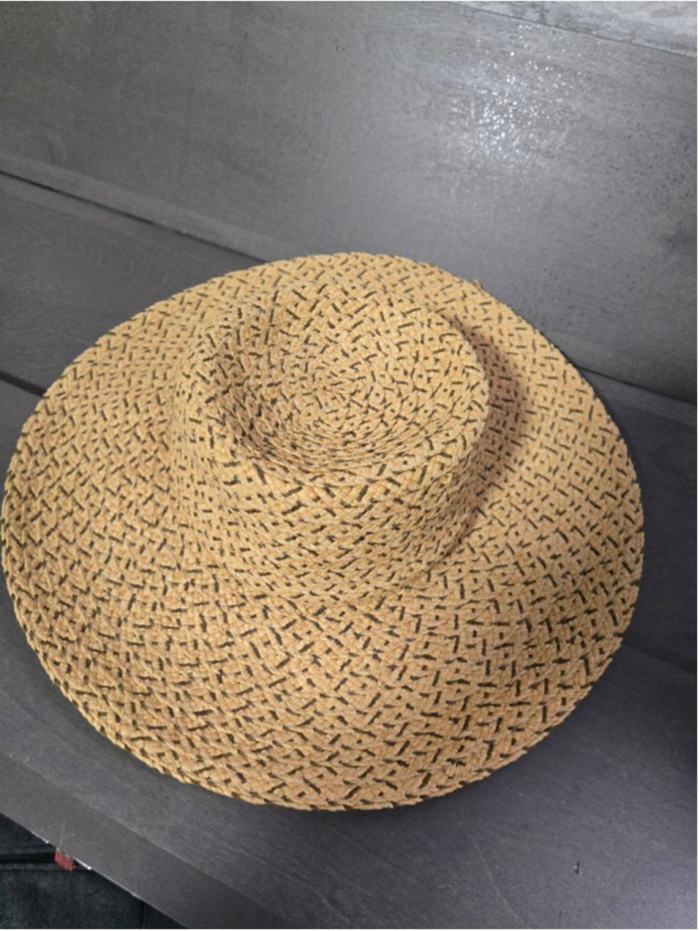 Cappelli One Size Beige & Black Woven Straw Sun Hat